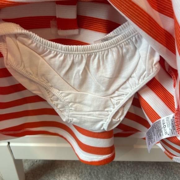 Janie and Jack Orange and White Striped Dress with bloomers - Picture 3 of 4